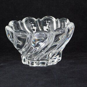 Mikasa Peppermint Clear Crystal Bowl Swirl Design Giftware 4 1/4" round Vintage